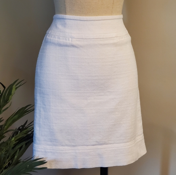 Talbots White Tweed Pencil Skirt 2P - Picture 1 of 11